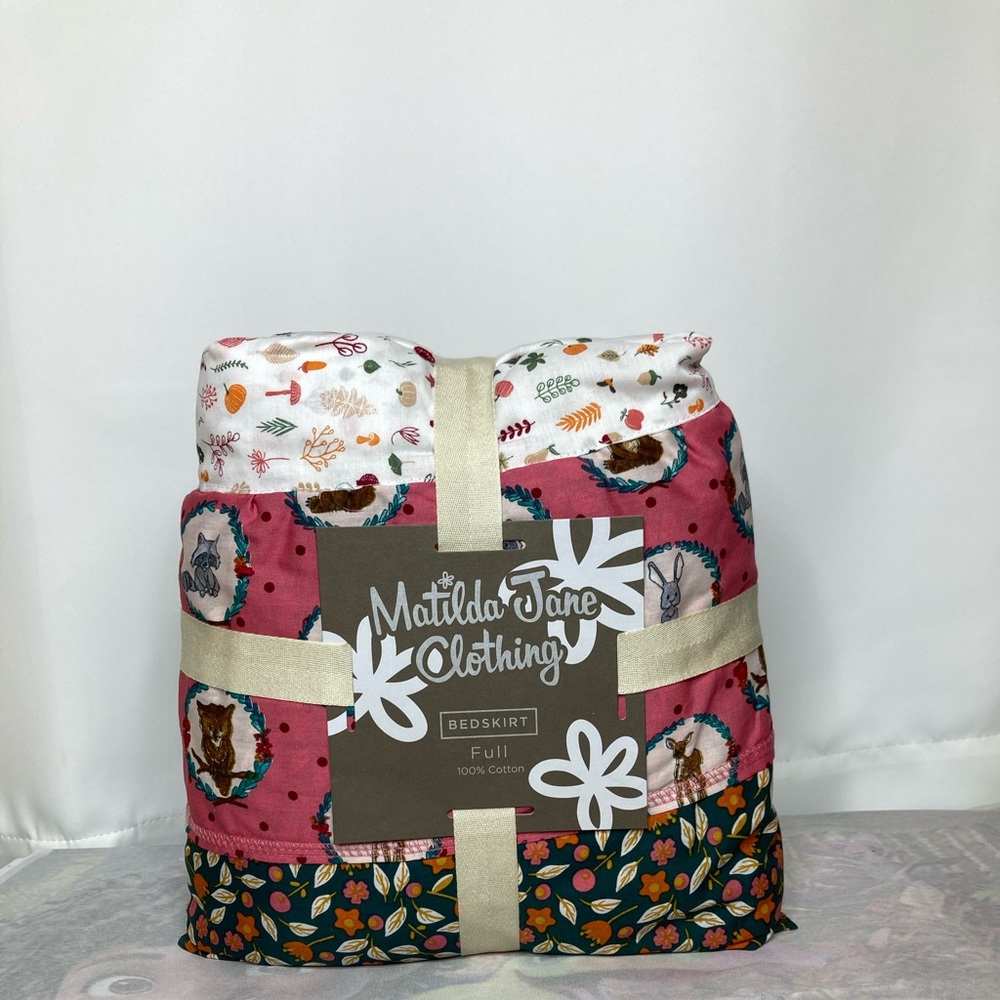 NWT Matilda Jane Clothing Bedskirt Full Size Fall Friends